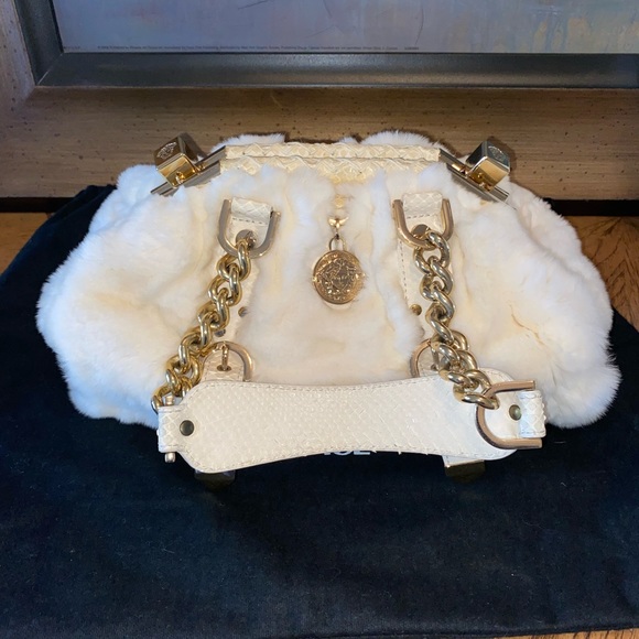 Versace Fur Off White Satchel - Picture 4 of 15